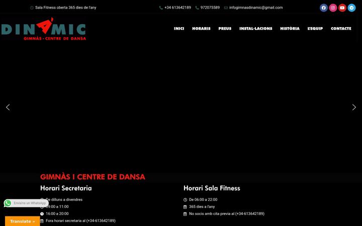Screenshot of gimnasdinamic.com