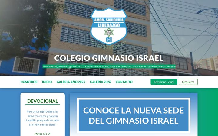 Screenshot of gimnasioisrael.edu.co