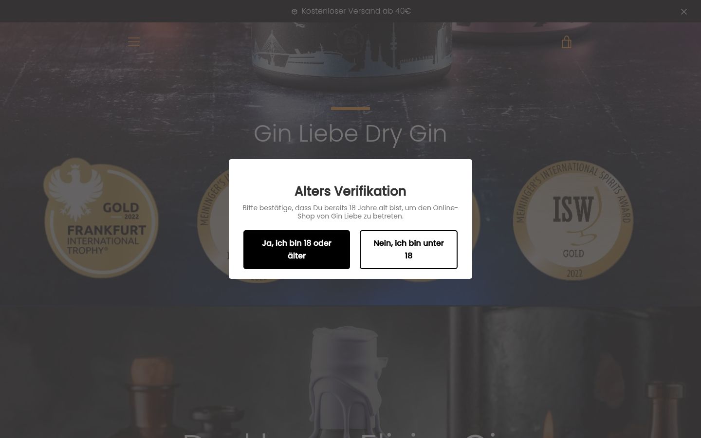 Screenshot del banner di consenso mostrato prima di qualsiasi interazione
