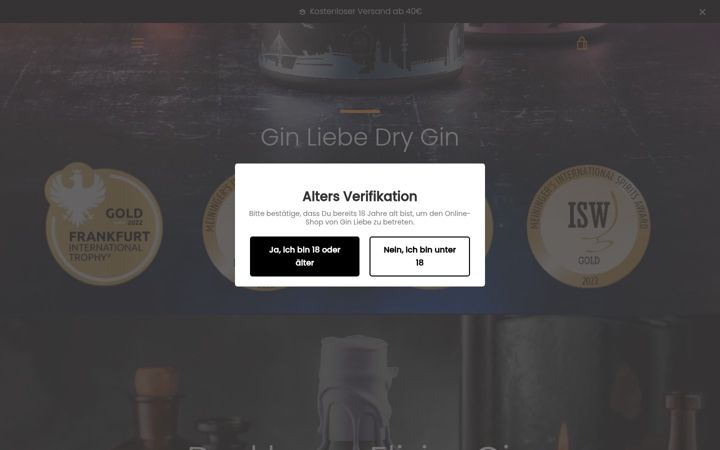 Screenshot of gin-liebe.com