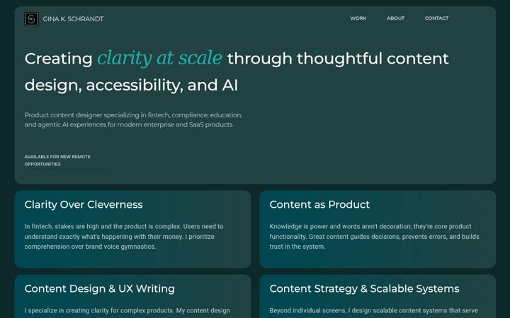 Screenshot of gina.design