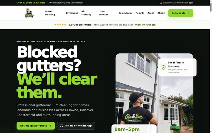 Screenshot of ginandson.co.uk
