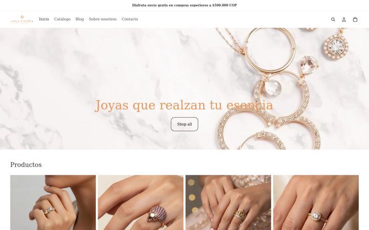 Screenshot of ginavaldesjoyeria.com