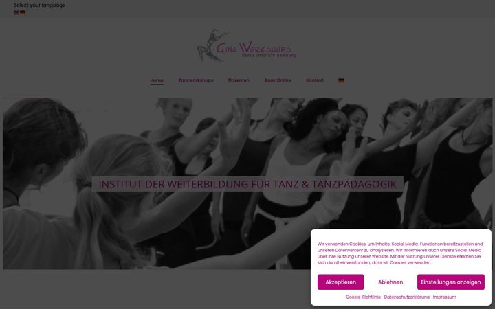 Screenshot of ginaworkshops.com