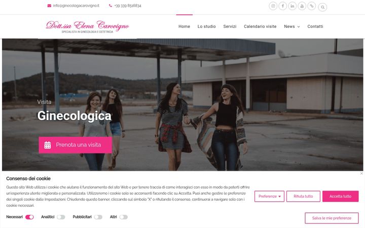 Screenshot of ginecologacarovigno.it