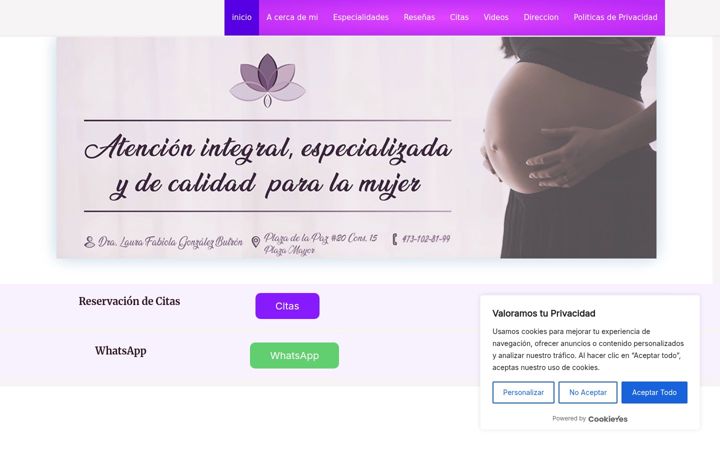 Screenshot of ginecologalaurafabiola.com