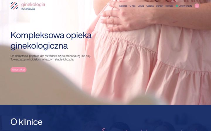 Kuvakaappaus sivustosta ginekologiabuszkiewicz.pl