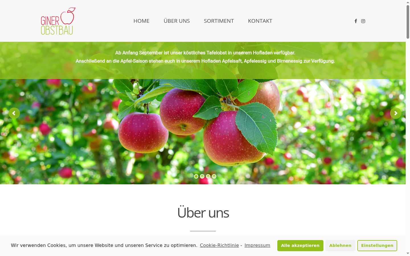 Screenshot del banner di consenso mostrato prima di qualsiasi interazione