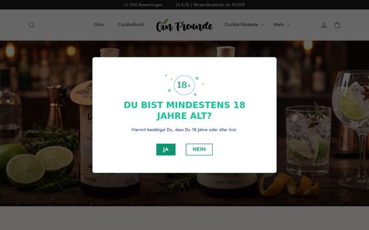 Skjermbilde av ginfreunde.com