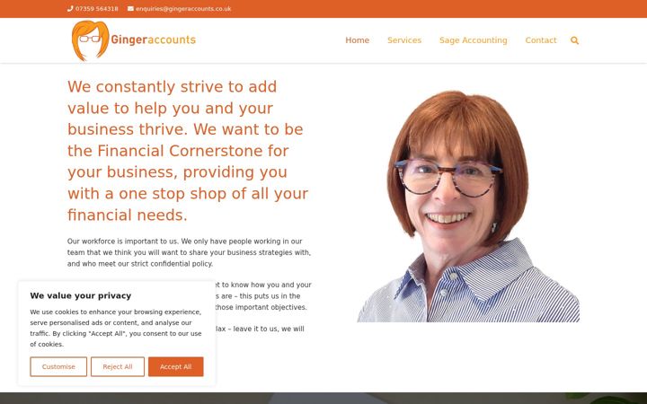Screenshot of gingeraccounts.co.uk