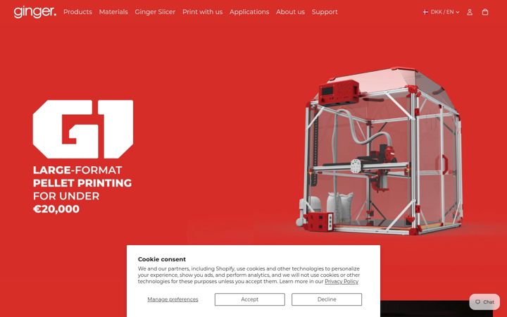 Screenshot of gingeradditive.com