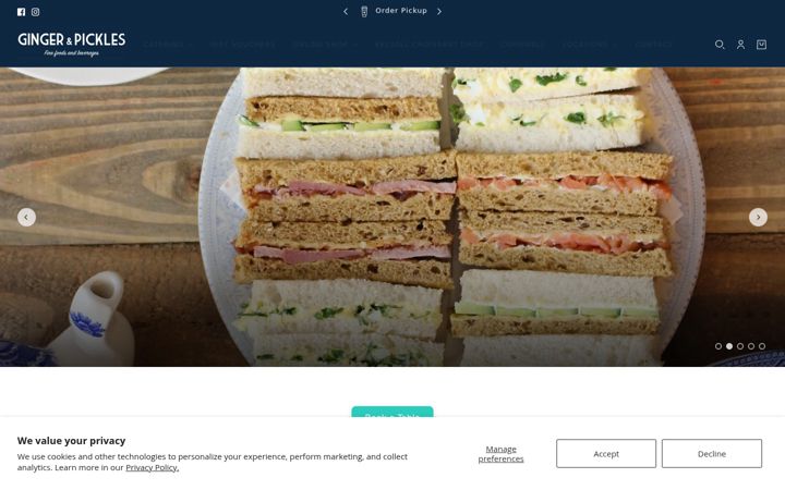 Screenshot of gingerandpickles.co.uk