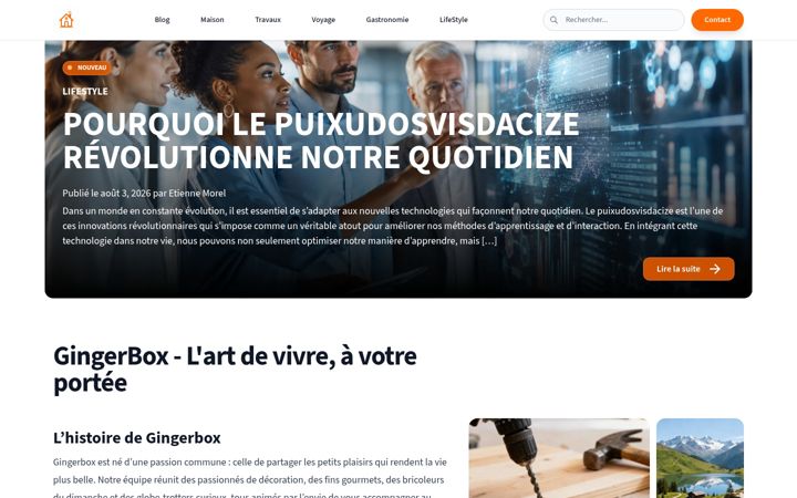 Screenshot of gingerbox.fr