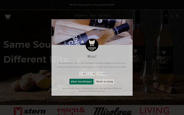 Screenshot of gingercat.de