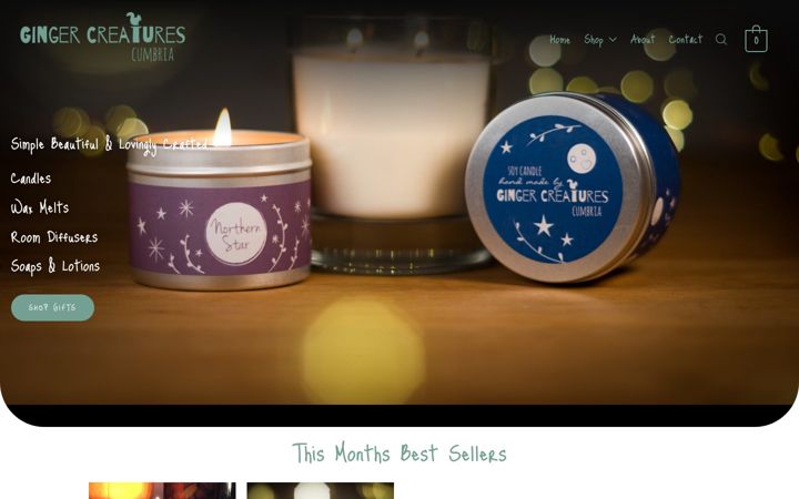 Screenshot of gingercreatures.com