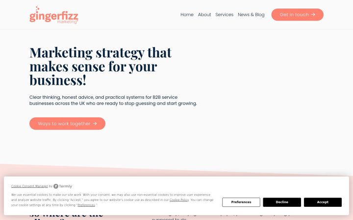 Screenshot of gingerfizz.co.uk