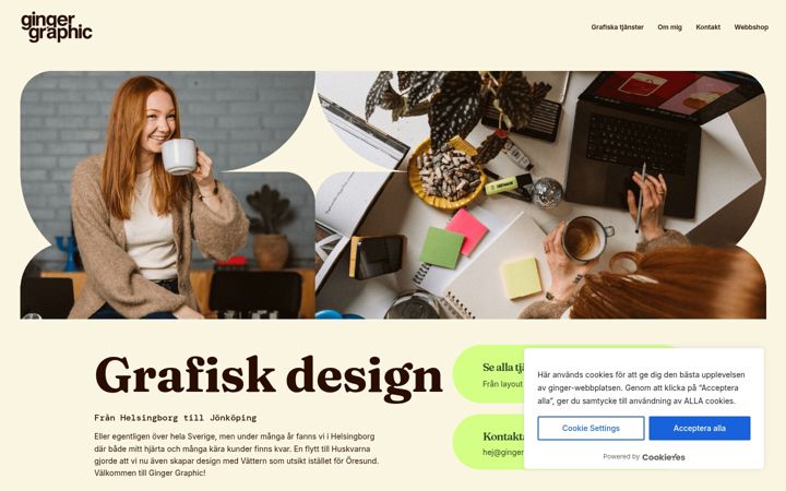 Screenshot of gingergraphic.se