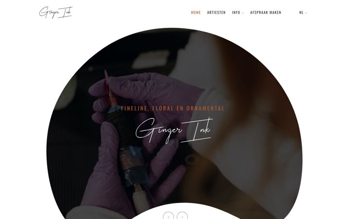 Screenshot of gingerink.nl