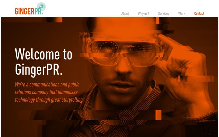 Screenshot of gingerpr.co.uk