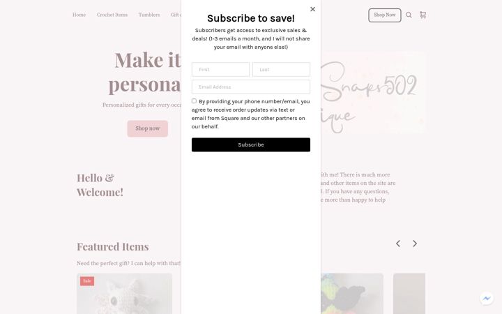 Screenshot of gingersnaps502.com