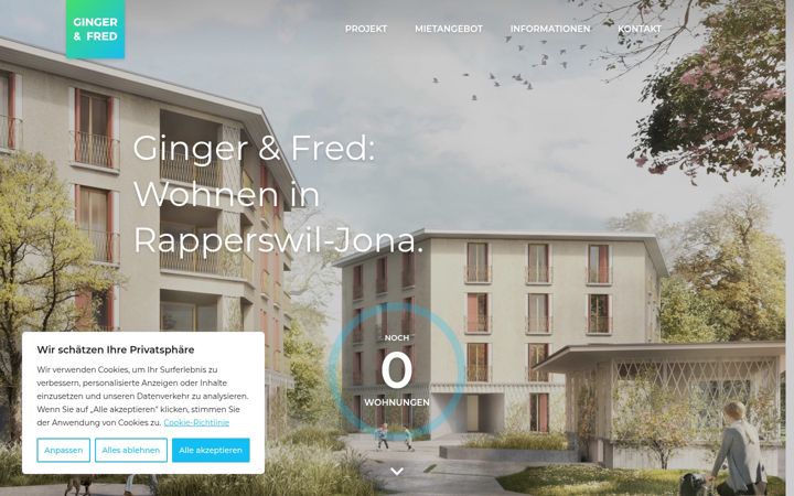 Screenshot of gingerundfred.ch