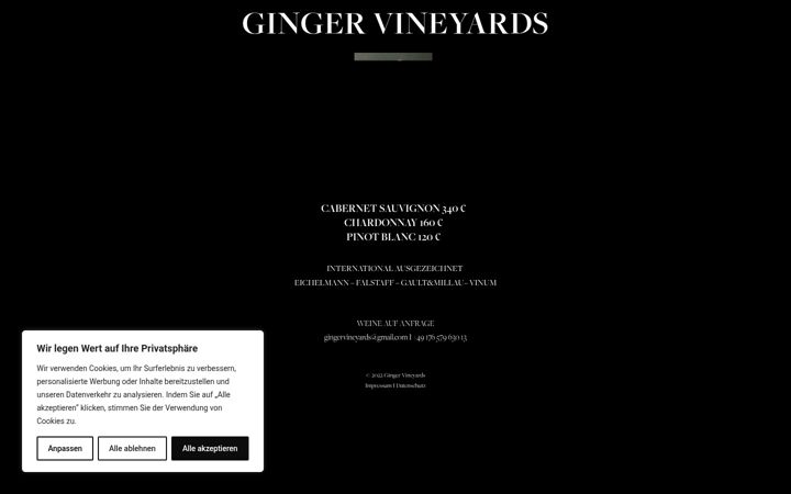 Screenshot of gingervineyards.com