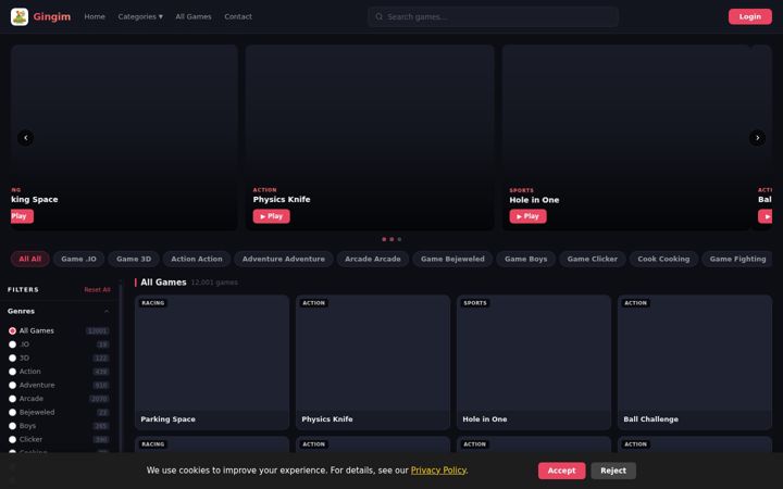 Screenshot of gingim.com