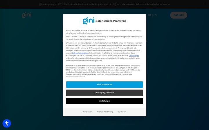 Screenshot of gini.net