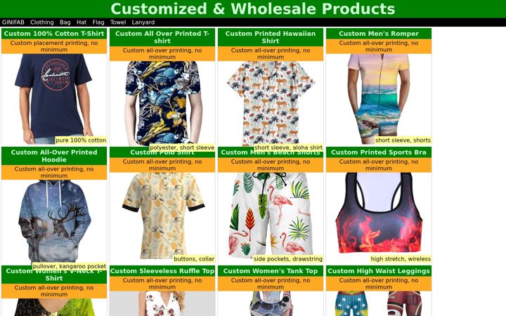 Screenshot of ginifab.com