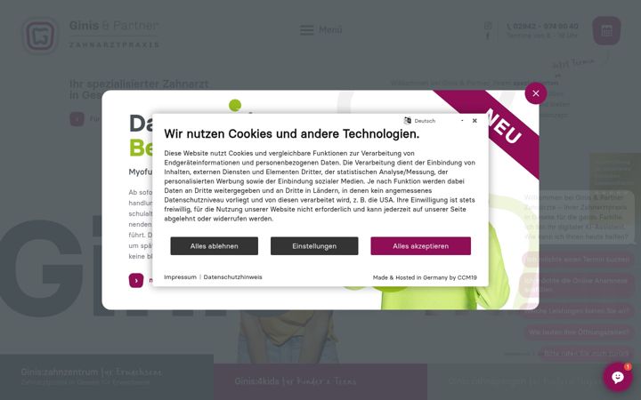 Screenshot of ginis-zahnaerzte.de