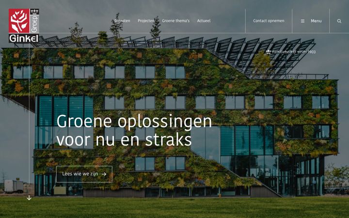 Snímek obrazovky ginkelgroep.nl