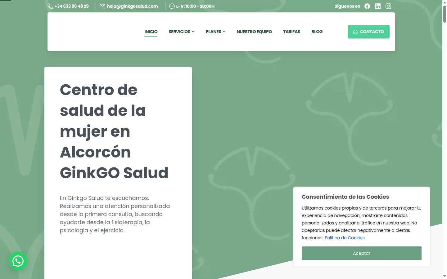 Screenshot del banner di consenso mostrato prima di qualsiasi interazione