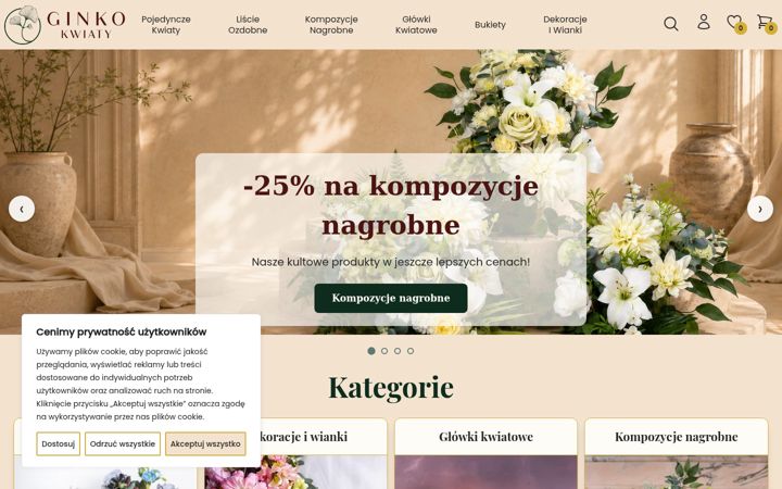 Screenshot of ginkokwiaty.pl