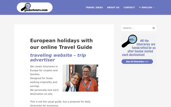 Screenshot of ginkotours.com