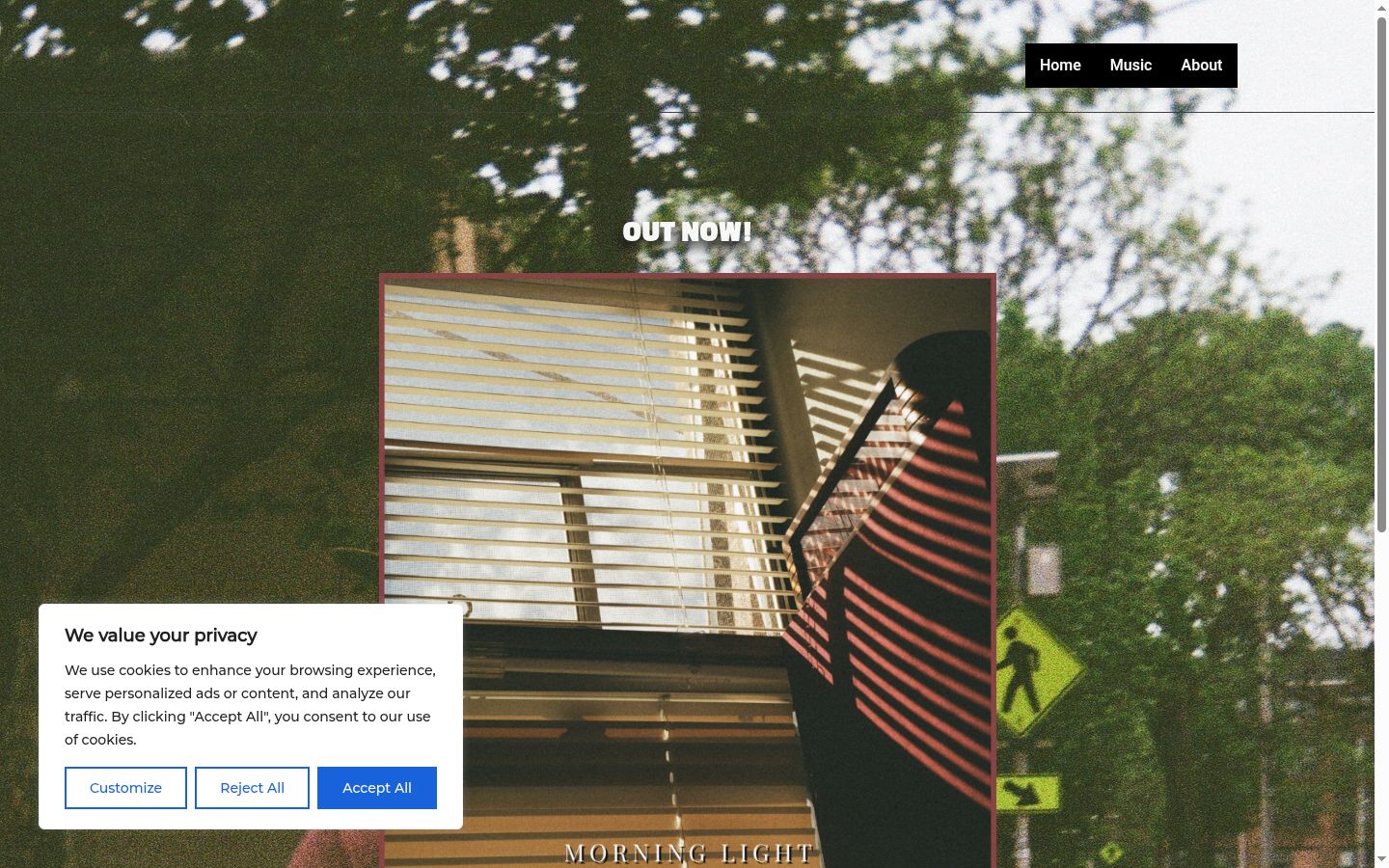 Screenshot del banner di consenso mostrato prima di qualsiasi interazione
