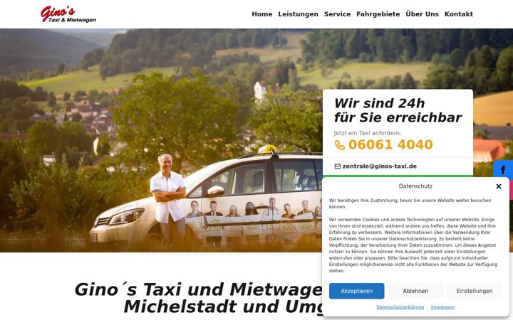 Screenshot of ginos-taxi.de