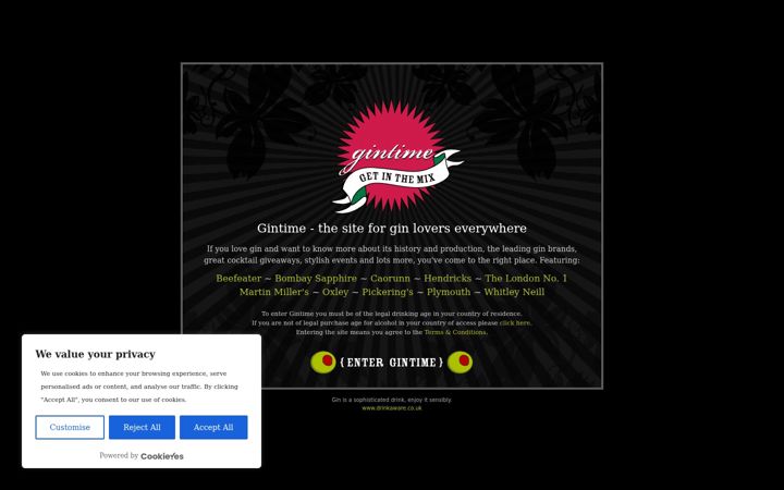 Screenshot of gintime.com