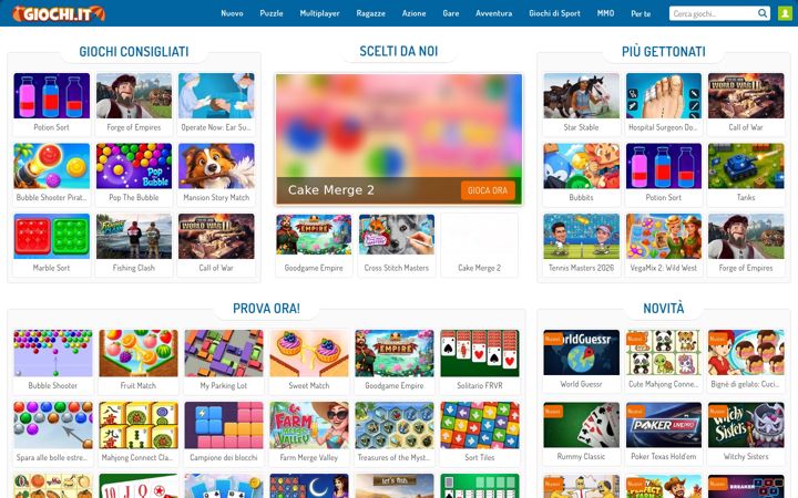 Screenshot of giochi.it