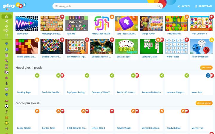 Screenshot of giochi123.net