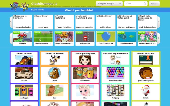 Screenshot of giochibambini.it