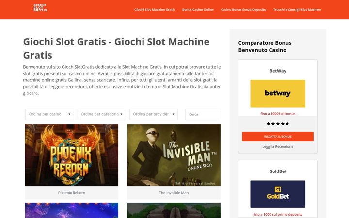 Screenshot of giochislotgratis.it