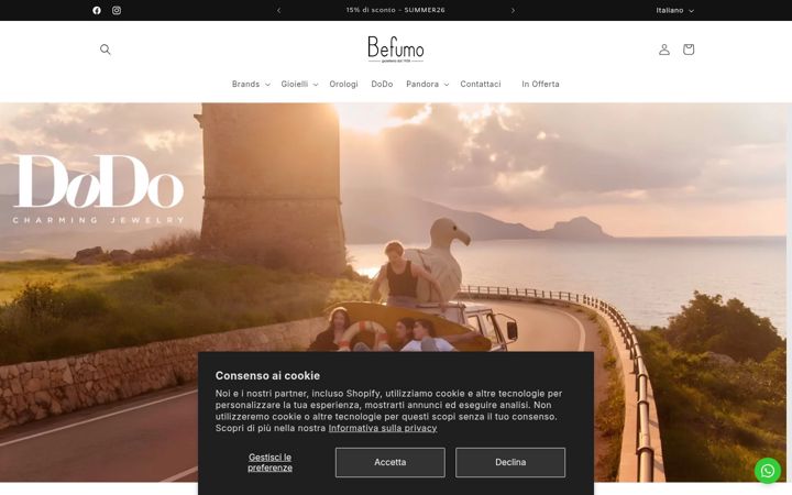 Screenshot of gioielleriabefumo.it