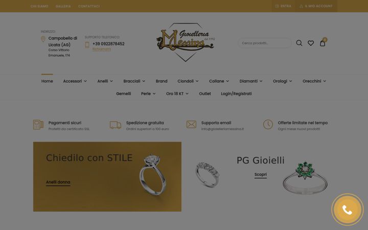 Screenshot of gioielleriamessina.it