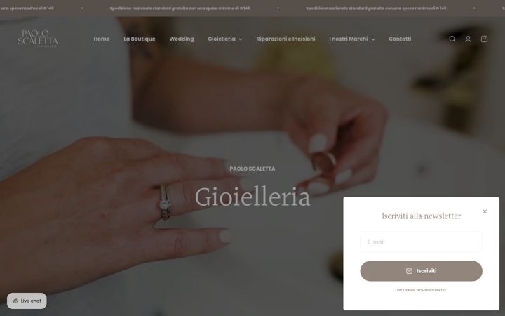 Screenshot of gioielleriapaoloscaletta.it