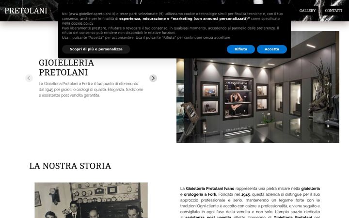 Screenshot of gioielleriapretolani.it