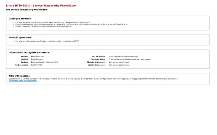 Screenshot of gioielleriaprincipe.com