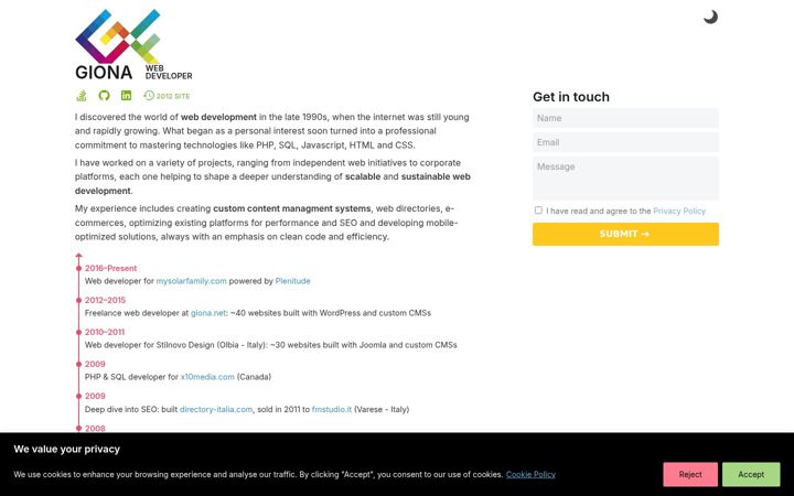 Screenshot of giona.net