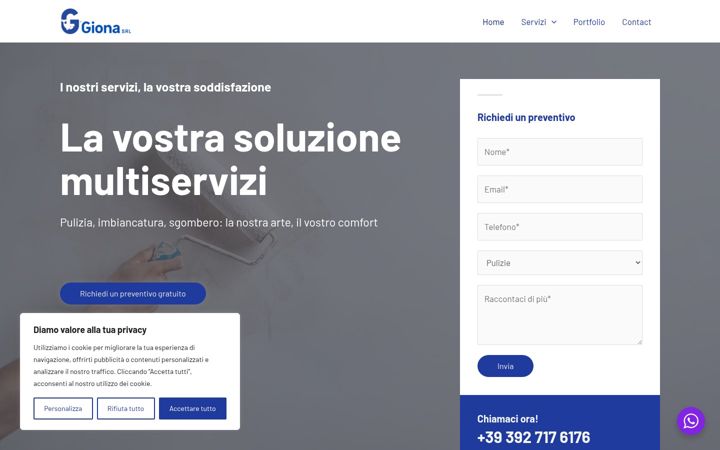 Screenshot of gionasrl.net