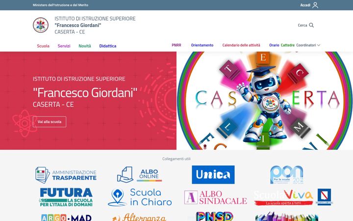 Screenshot of giordanicaserta.edu.it