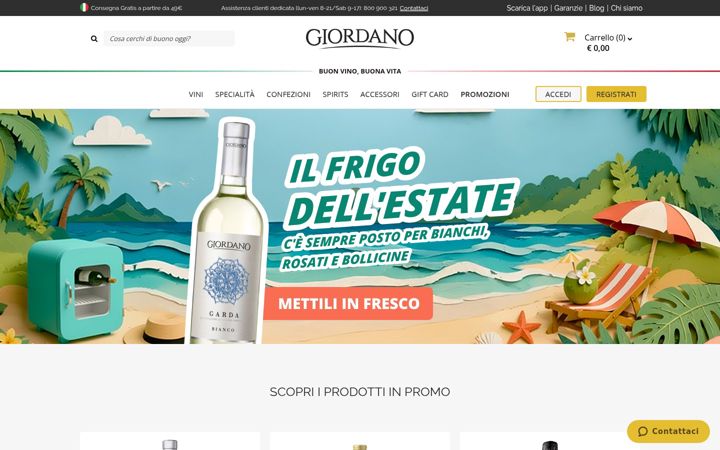 Screenshot of giordanovini.it